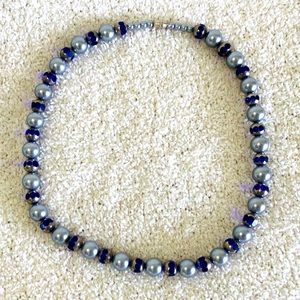 Stunning Handmade Princess Style Periwinkle blue fantasy Pearl Necklace